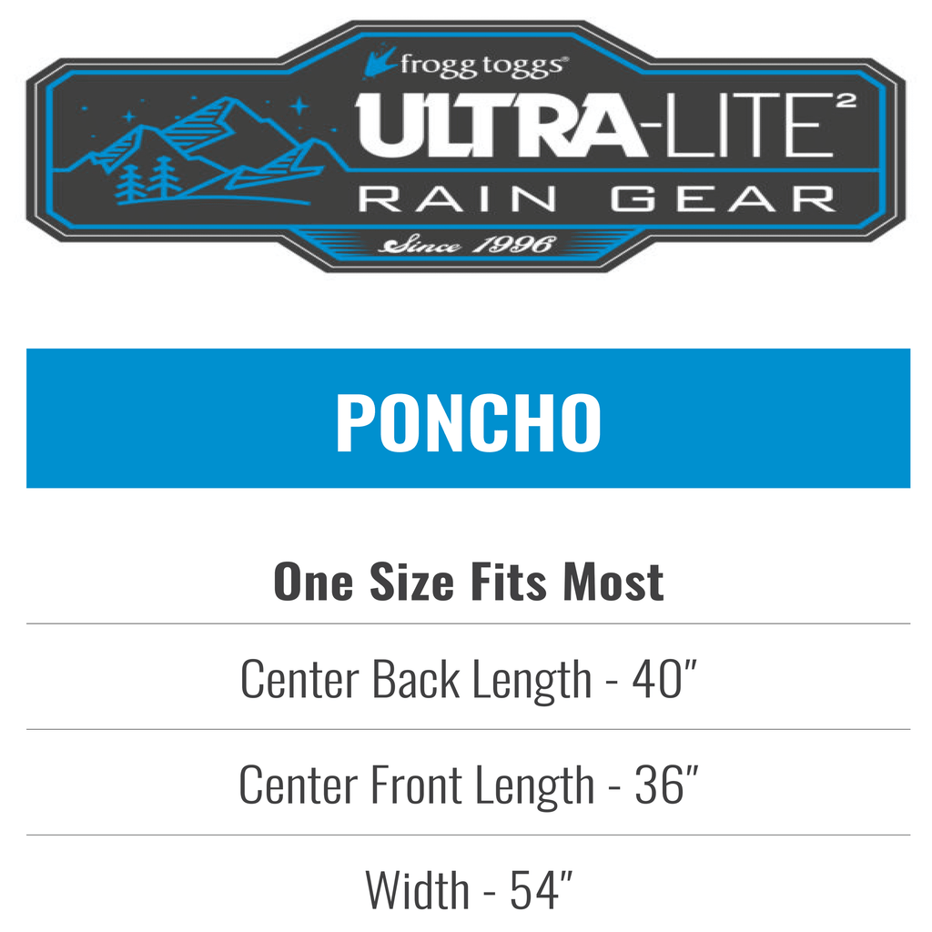 Frogg Toggs Ultra-Lite2 Rain Poncho for Adults, Packable Emergency Poncho, OD Green, One-Size
