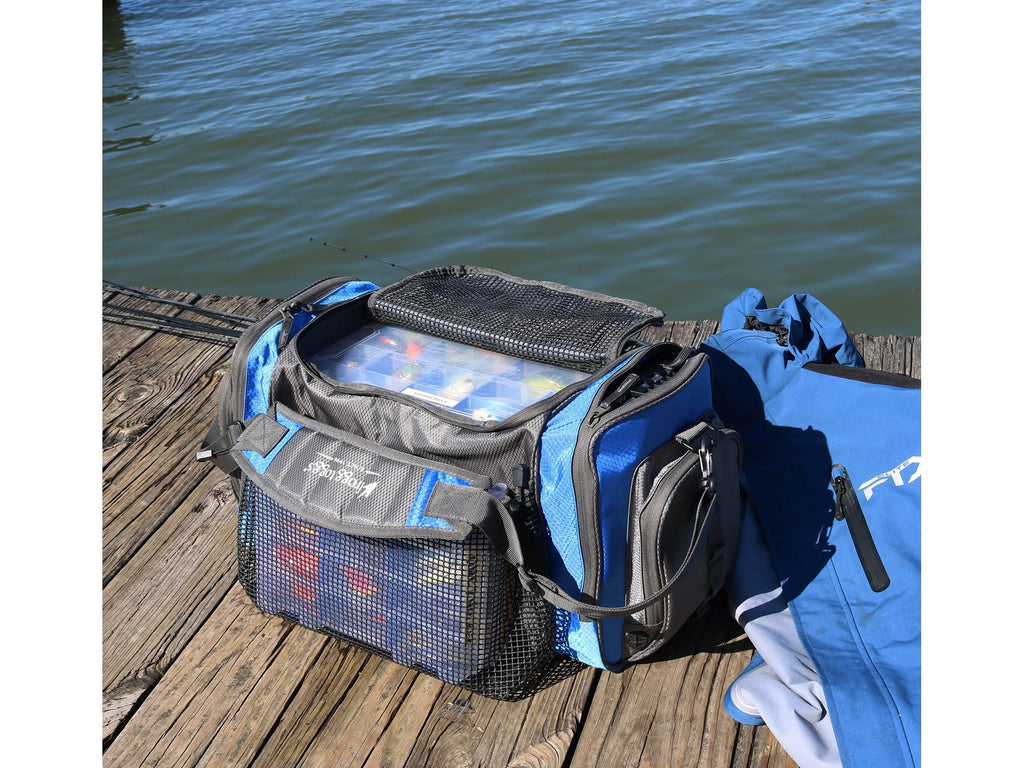 Frogg Toggs Pro Series Fishing Tackle Bag for 3700 Size Tackle Trays with Dual Access Storage, Blue