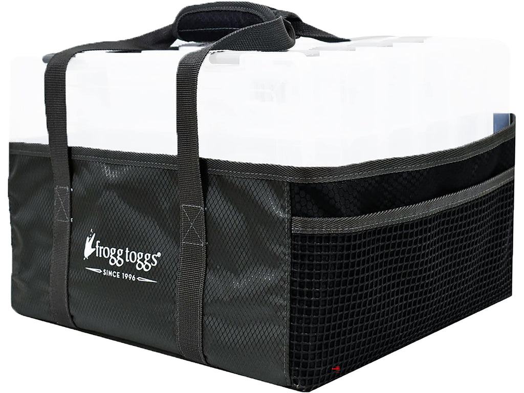 Frogg Toggs i8 Fishing Tray Tote Bag for Organizing Tackle Trays and Fishing Gear, Black