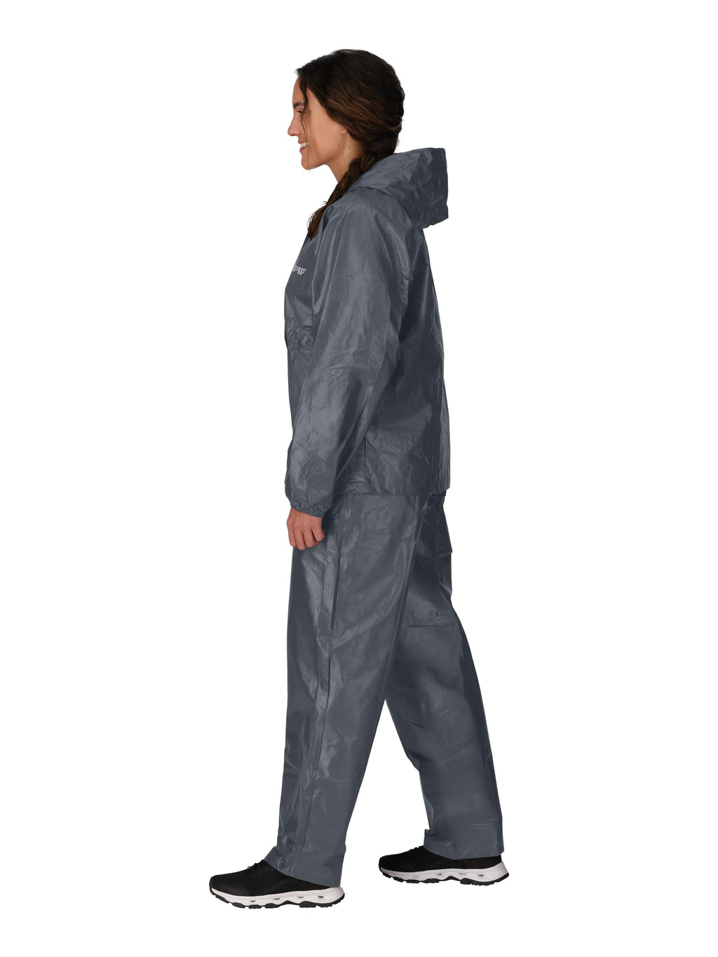 Frogg Toggs Ultra-Lite2 Rain Suit for Women, Lightweight Waterproof Pants and Jacket, Carbon Black, Large/XLarge