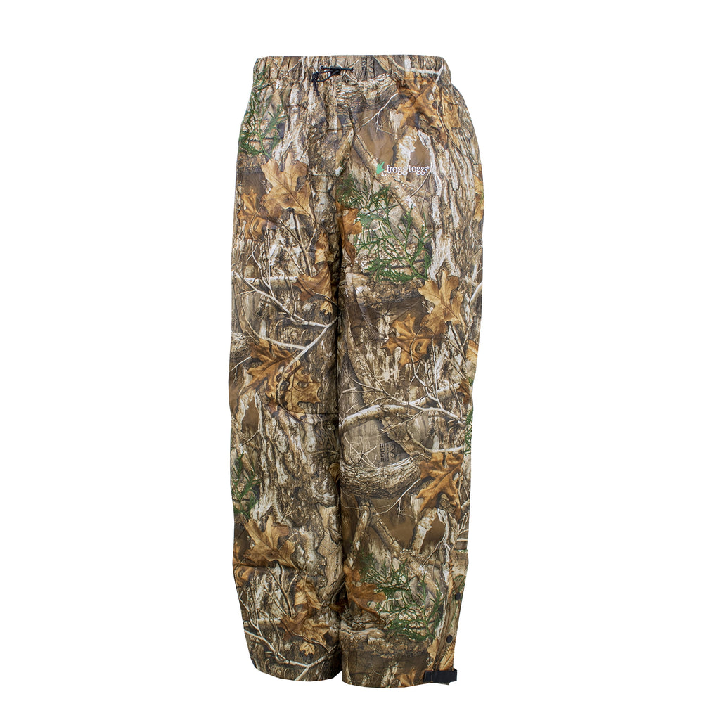 Frogg Toggs All-Purpose Rain Suit for Men, Waterproof Bi-Laminate Camo Pants & Jacket, Realtree Edge, Size MD/LG