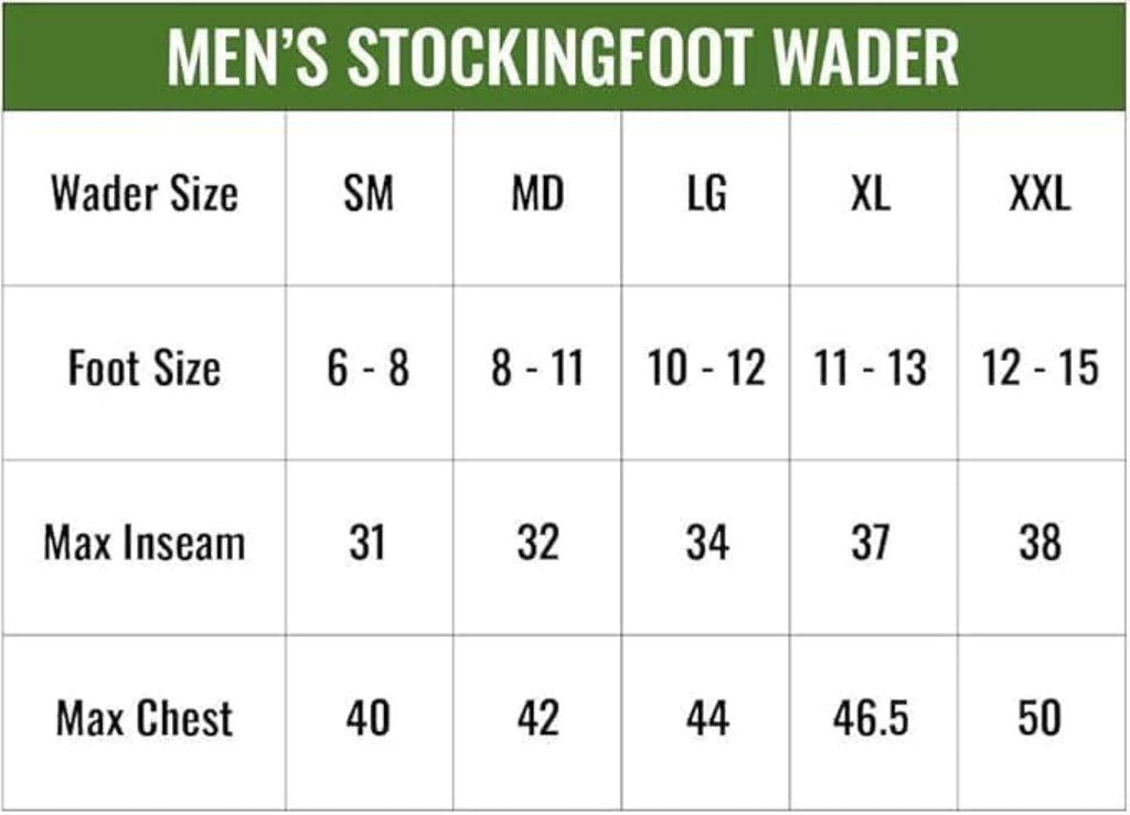 Frogg Toggs Amphib Stockingfoot Chest Waders for Men, Waterproof Waders for Fishing, Forest Green, MD