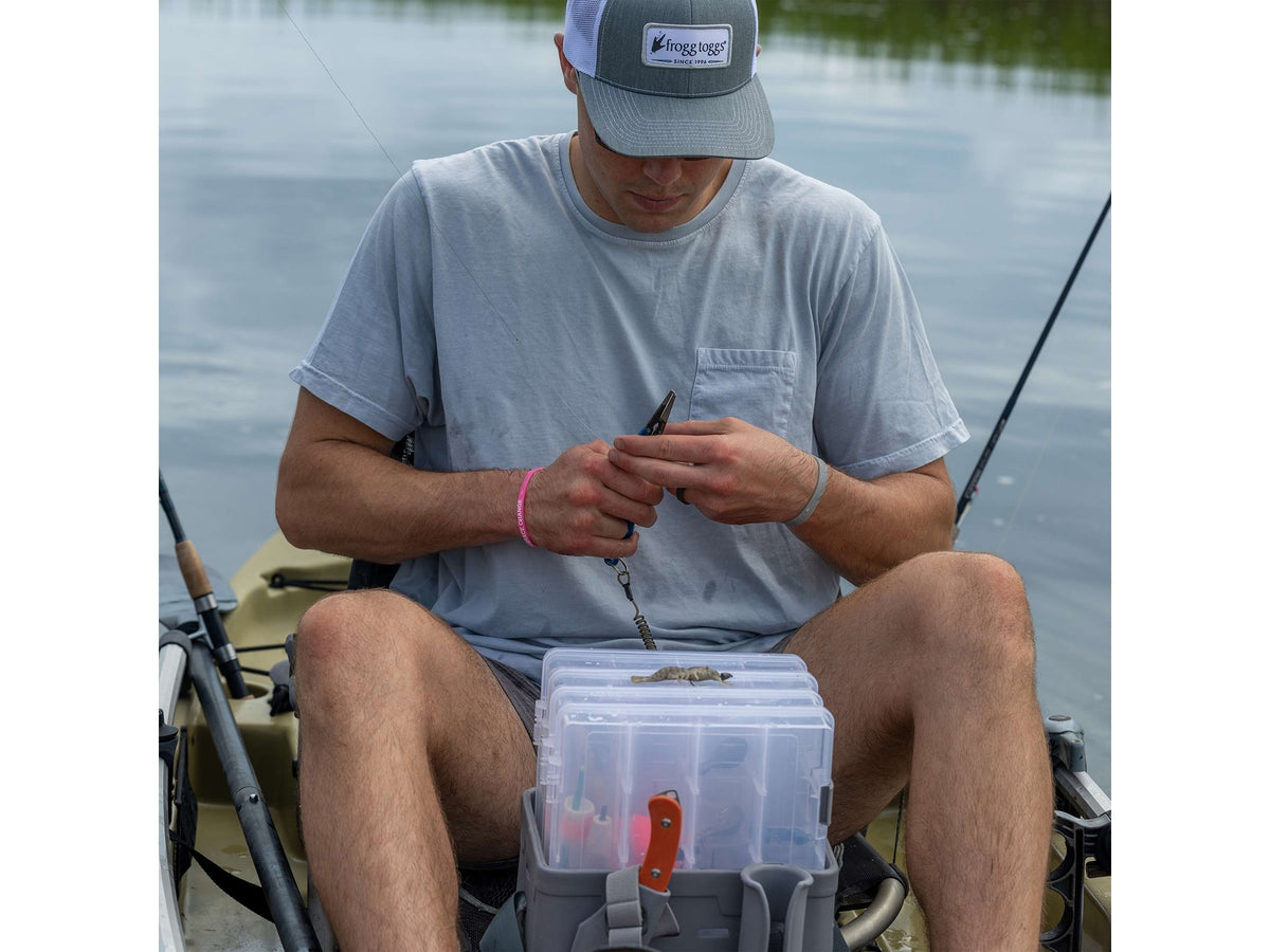 Frogg Toggs Fishing Tackle Vault Tote 3700 Kit with with 4 Utility Trays and MOLLE Slots, Gray
