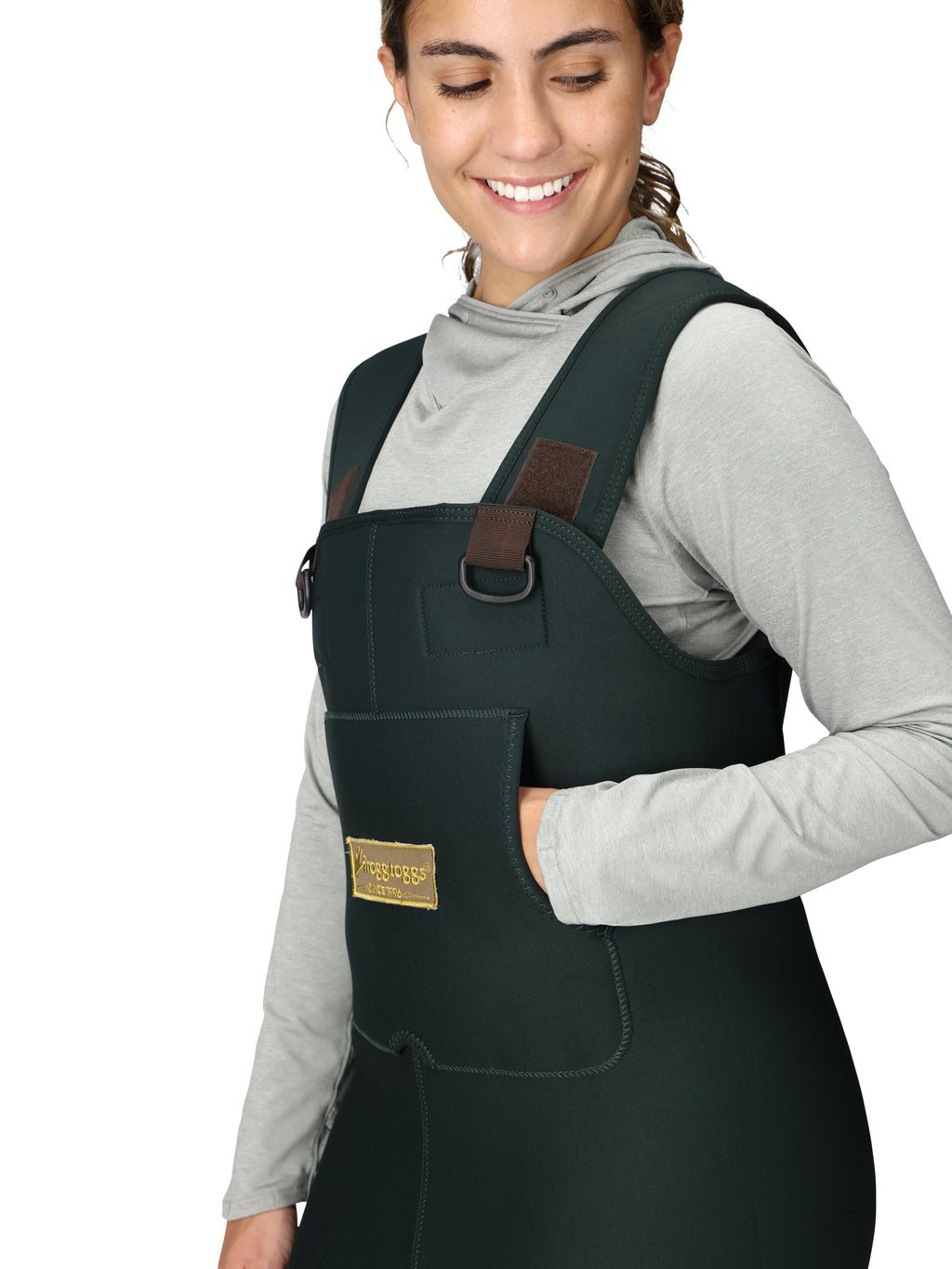 Frogg Toggs Women's Amphib Neoprene BTFT Chest Waders with 200g Insulated Rubber Boots, Forest Green, Size 4