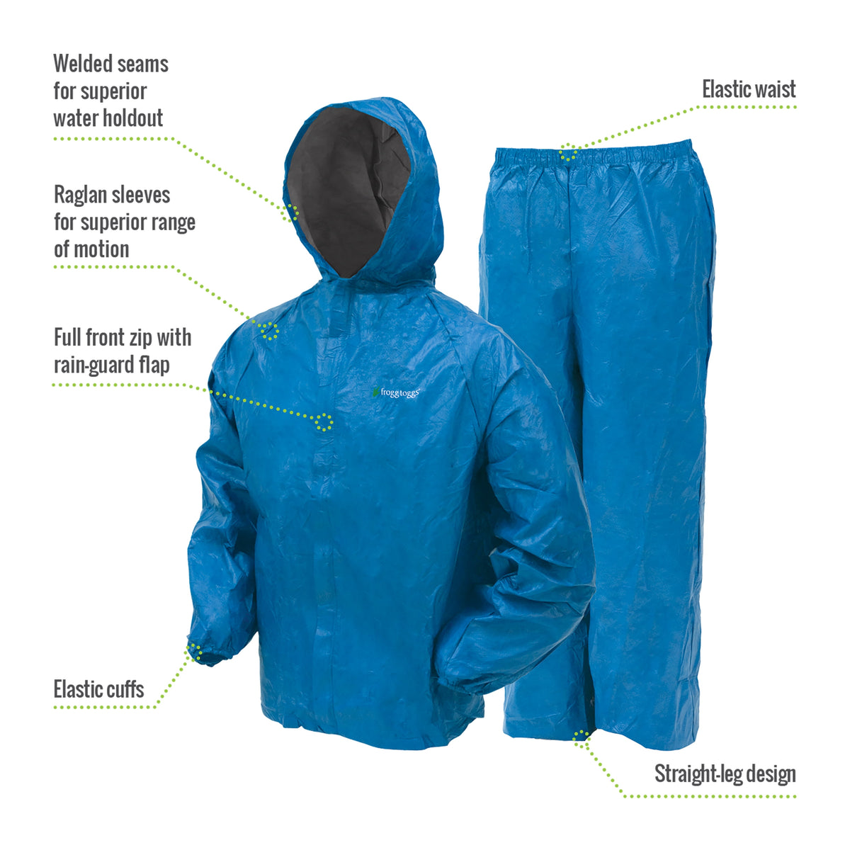Frogg Toggs Ultra-Lite2 Rain Suit for Young Boys and Girls, Lightweight Waterproof Pants and Jacket, Carbon Black, Small/Medium