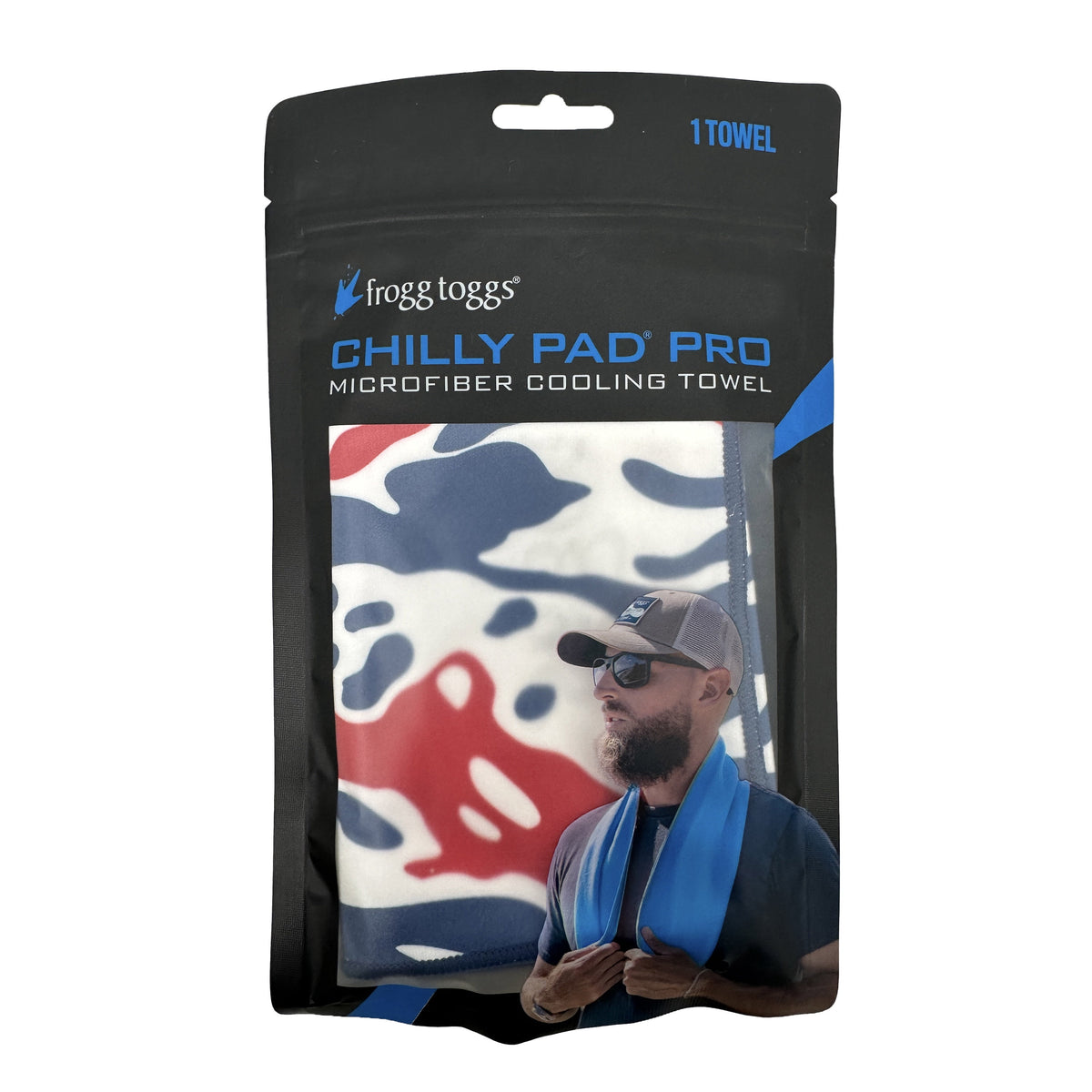 Frogg Toggs Chilly Pad PRO Microfiber Towels, Cooling Comfort Face Towels, Americana Camo, 33" x 10.5"