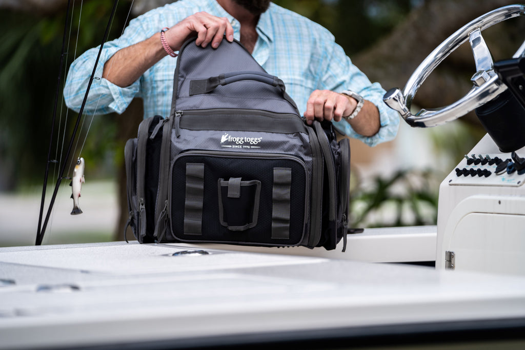 Frogg Toggs Pro Series Fishing Tackle Bag for 3700 Size Tackle Trays with Dual Access Storage, Blue