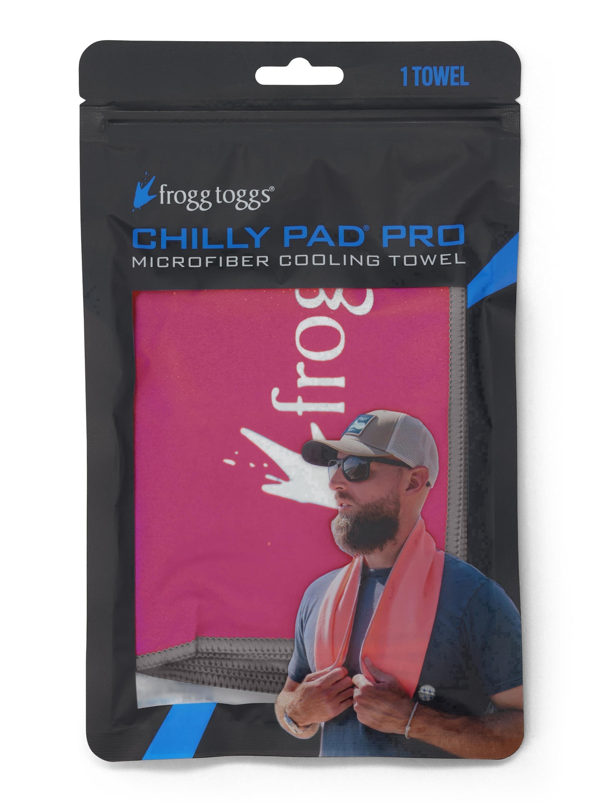Frogg Toggs Chilly Pad PRO Microfiber Towels, Cooling Comfort Face Towels, Pink, 33" x 10.5"
