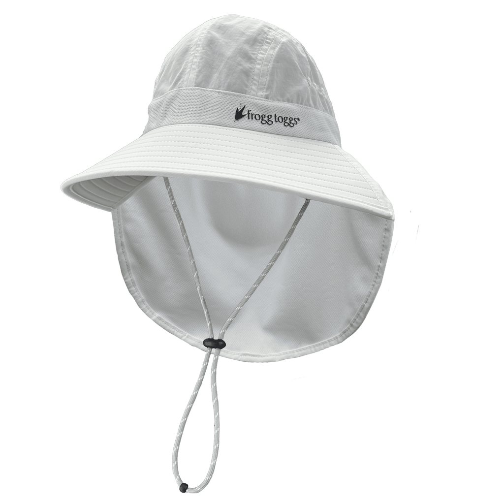 Frogg Toggs Chilly Pro Sun Shade Hat, Cooling Sun Hat with Nape and Adjustable Strap, White