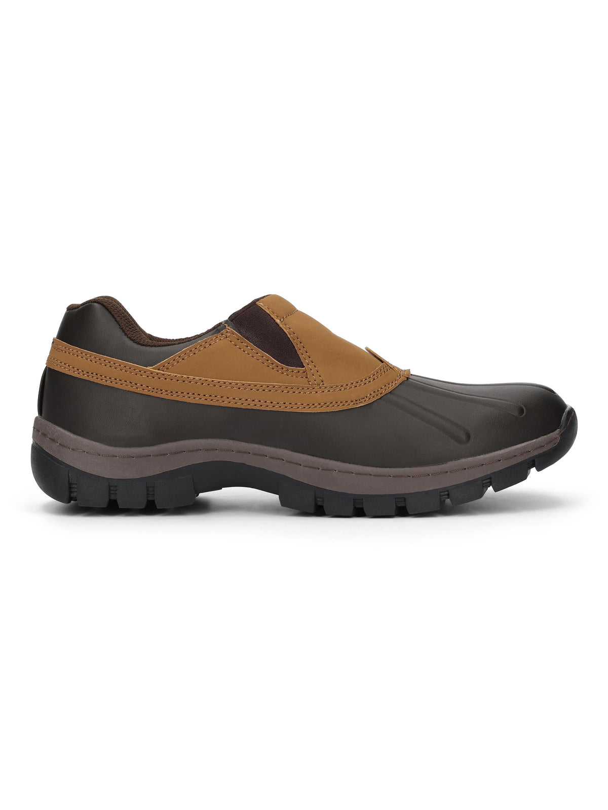 Frogg Toggs Storm Watch Vista Men’s Slip-On Shoes, Rugged Lug Outsole Boat Shoes with Synthetic Leather Upper, Brown, Size 8