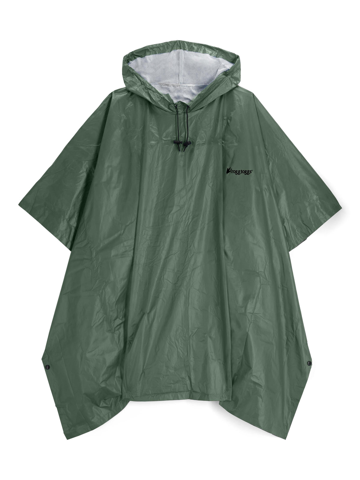 Frogg Toggs Ultra-Lite2 Rain Poncho for Adults, Packable Emergency Poncho, OD Green, One-Size