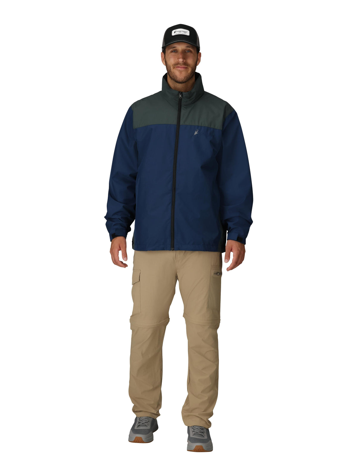 Frogg Toggs River Toadz Rain Jacket with Set-In Sleeves, Waterproof Rain Gear for Men, Blue/Slate, Size XL/2X