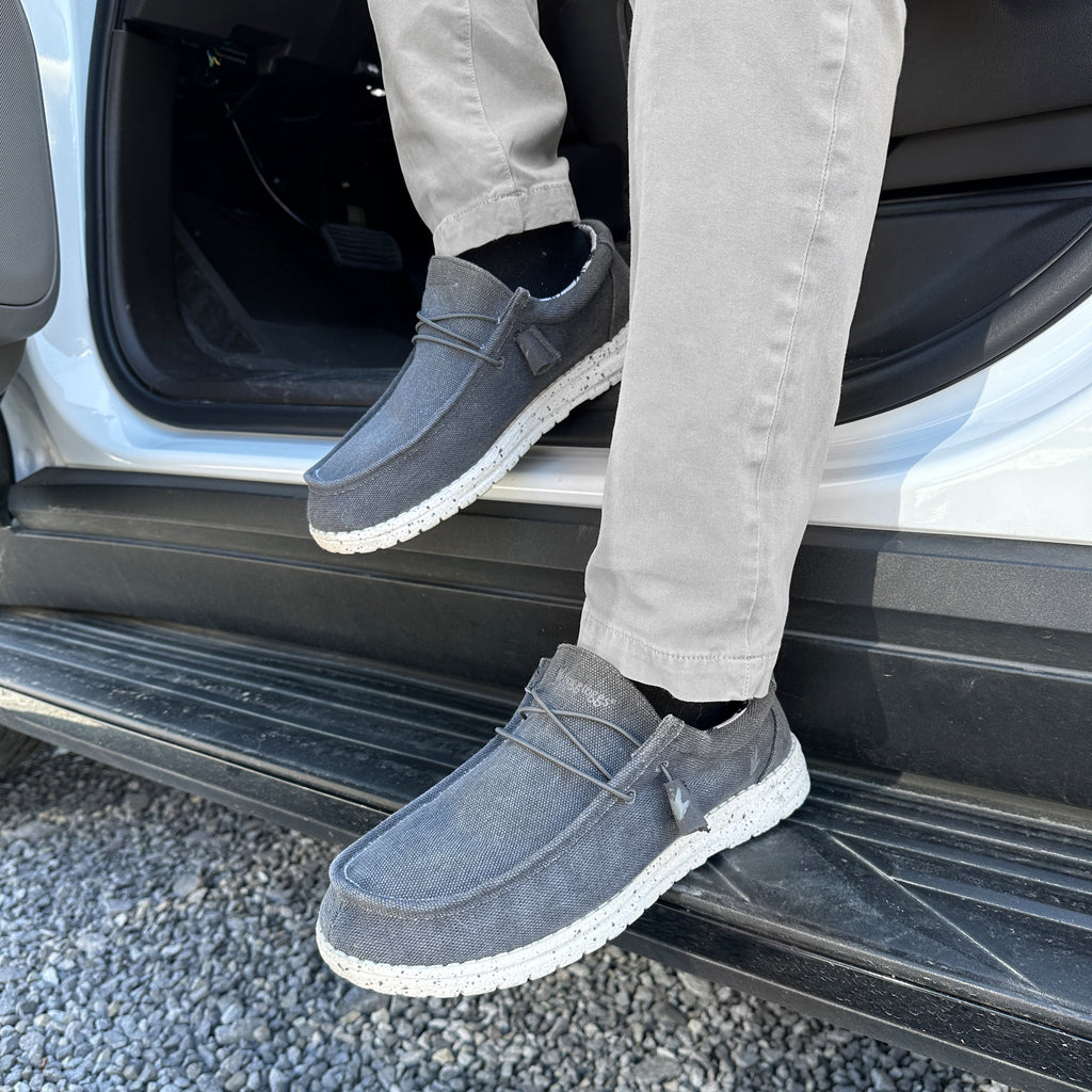 Frogg Toggs Men's Java 2.0 Non-Waterproof Boat Shoes for Men, Elastic Lace Slip-On Shoes, Gray, Size 9