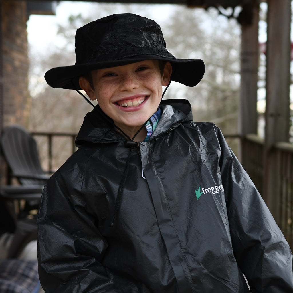 Frogg Toggs Ultra-Lite2 Rain Suit for Young Boys and Girls, Lightweight Waterproof Pants and Jacket, Carbon Black, Small/Medium