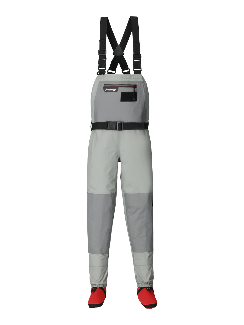 Frogg Toggs Youth Hellbender PRO Stockingfoot Chest Waders with Double-Taped Neoprene Booties, Gray, Youth Large