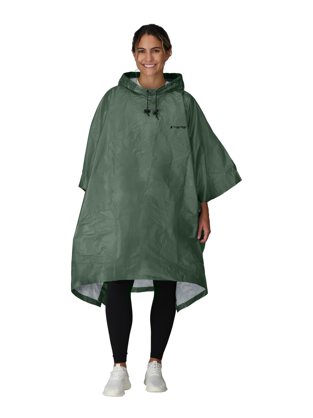 Frogg Toggs Ultra-Lite2 Rain Poncho for Adults, Packable Emergency Poncho, OD Green, One-Size