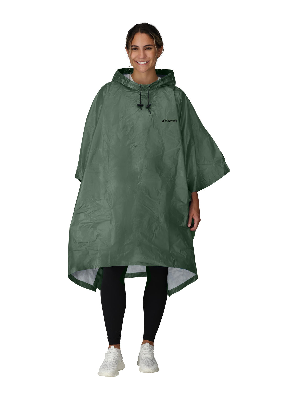 Frogg Toggs Ultra-Lite2 Rain Poncho for Adults, Packable Emergency Poncho, OD Green, One-Size