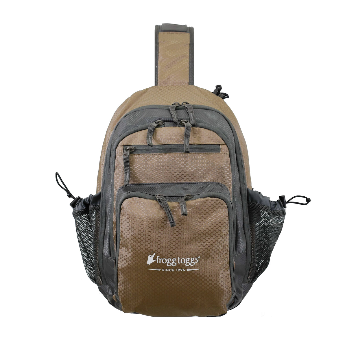 Frogg Toggs Sling Pack Fishing Bag with Dual Access for 3600/3700 Tackle Trays, Solid Elements Brown