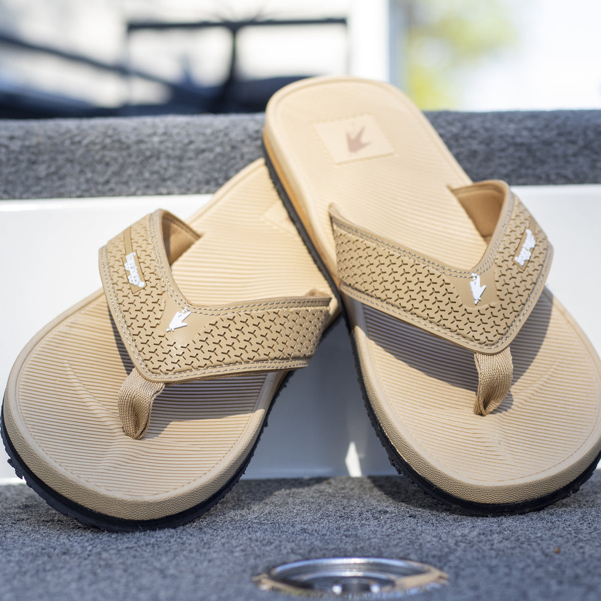 Frogg Toggs Flipped Out Sandals for Men, EVA Cushioned Flip Flops with Firm Grip Design, Gray, Size 7