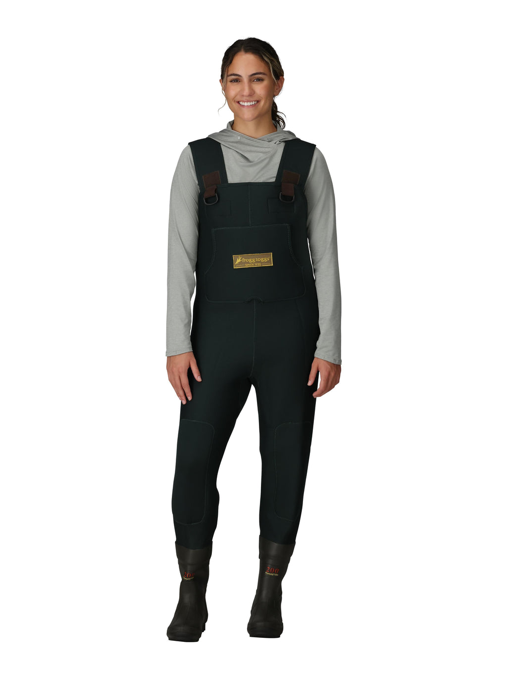 Frogg Toggs Women's Amphib Neoprene BTFT Chest Waders with 200g Insulated Rubber Boots, Forest Green, Size 4