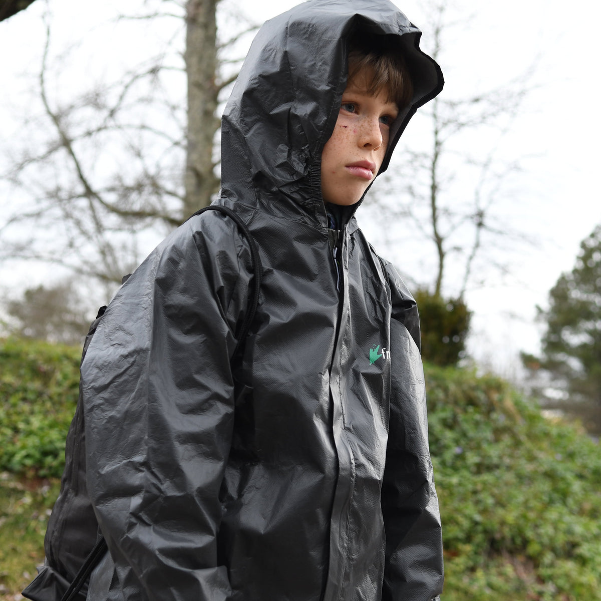 Frogg Toggs Ultra-Lite2 Rain Suit for Young Boys and Girls, Lightweight Waterproof Pants and Jacket, Carbon Black, Small/Medium