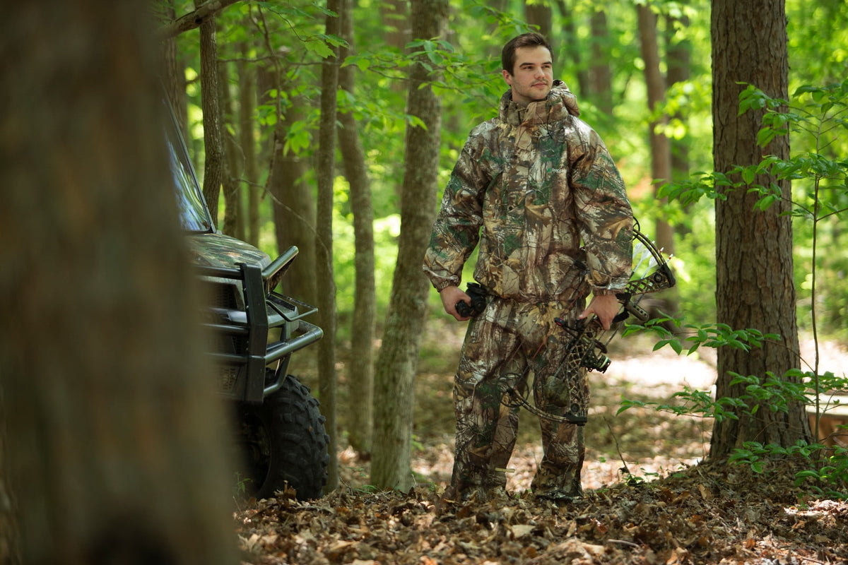 Frogg Toggs All-Purpose Rain Suit for Men, Waterproof Bi-Laminate Camo Pants & Jacket, Realtree Edge, Size MD/LG