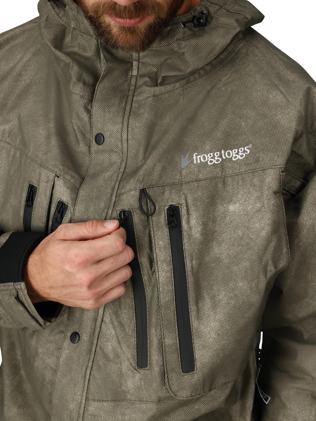 Frogg Toggs Tekk Toad Breathable Wading Jacket for Men, Adjustable Fishing Gear, Stone, Medium