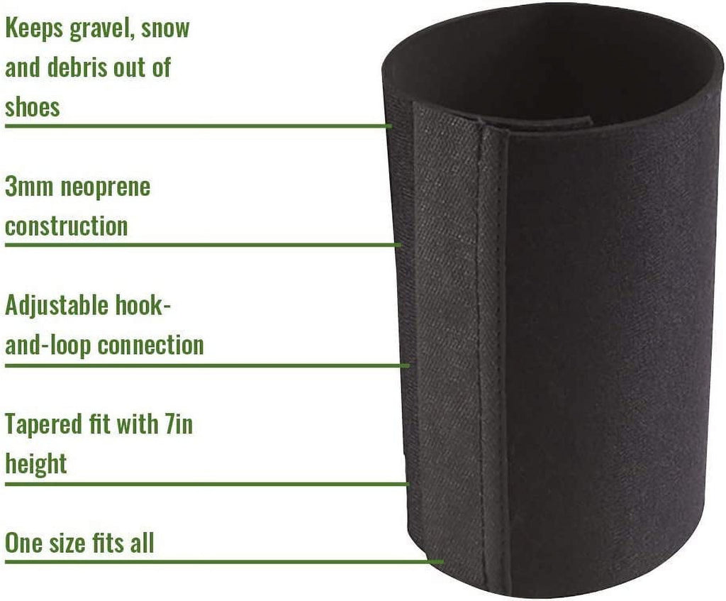 Frogg Toggs Wrap-Around Gravel Guards, Adjustable Neoprene Shoe Covers for Booties and Wader Boots, Black