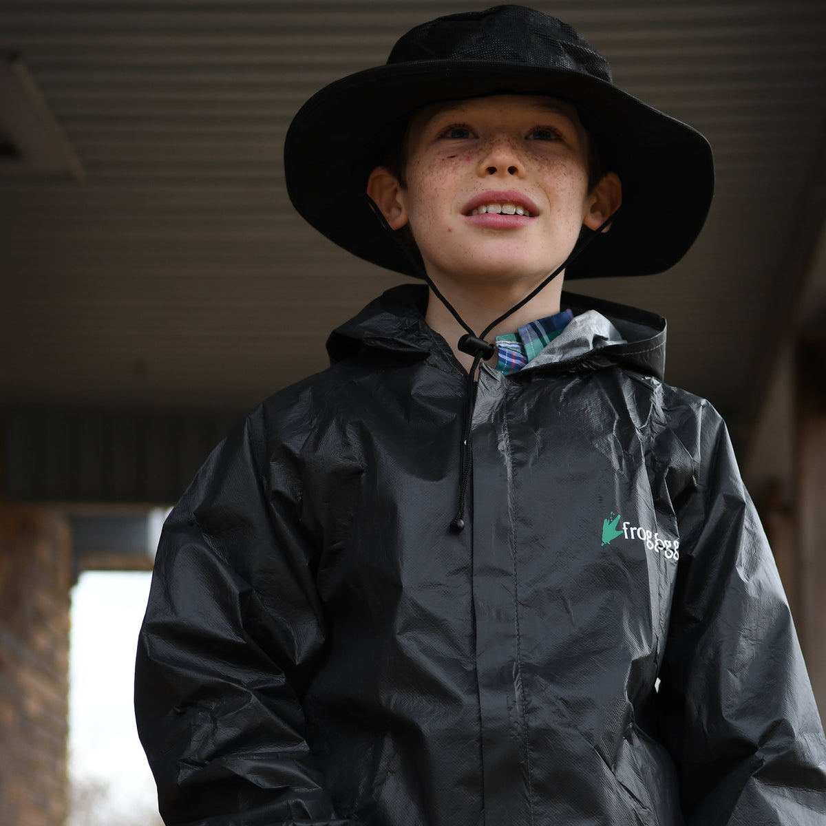 Frogg Toggs Ultra-Lite2 Rain Suit for Young Boys and Girls, Lightweight Waterproof Pants and Jacket, Carbon Black, Small/Medium