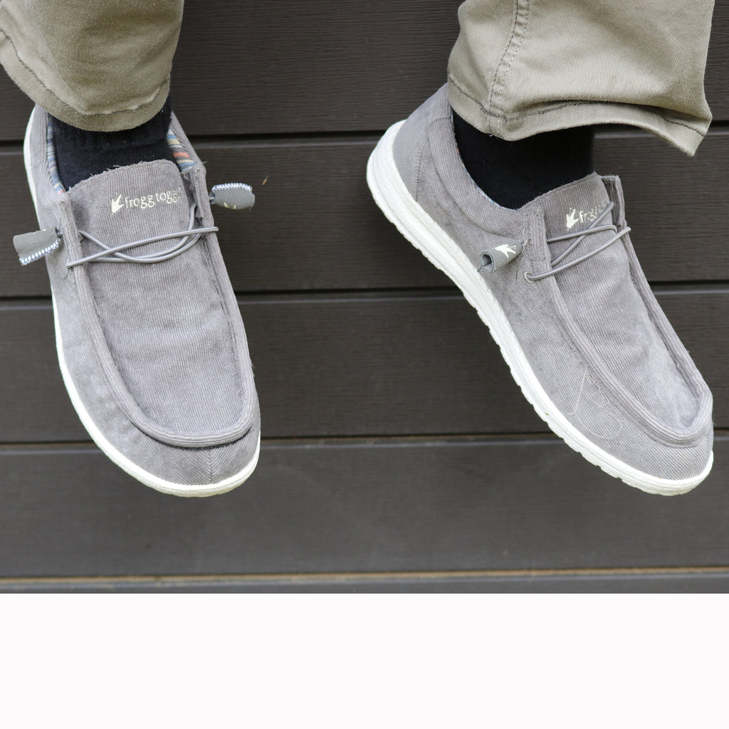 Frogg Toggs Men's Java 2.0 Non-Waterproof Boat Shoes for Men, Elastic Lace Slip-On Shoes, Gray, Size 9
